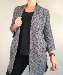 Vince Marled Wool Blend Belted Gray Coat