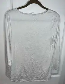 Soma White Spandex Rayon Everyday Necessities Basic Long Sleeve Top Size Medium