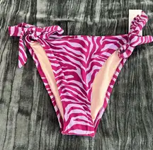 Pink Zebra Print Bikini Bottom Size L by shade shore