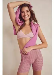 For Love Lemons Kiara Mesh studded sheer biker shorts swim coverup Bermuda