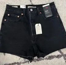 Black Denim 501 Ribcage shorts Brand new