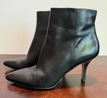 Michael‎ Kors Black Leather Heeled Ankle Boots Booties Career City Size 10M