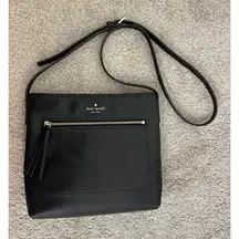 Kate Spade Chester Street Dessi Black Leather Gold Tone Crossbody Purse $234