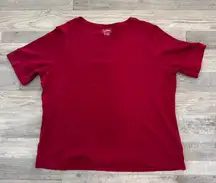 L L Bean dark red short sleeve tee womens 1X plus size O10