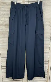 OLD NAVY Women's Stretchtech Quick Dry Wide Leg Active Cargo Pants Navy-Large