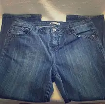 Ruff Hewn Blue Jean Capris with Slight Distressing