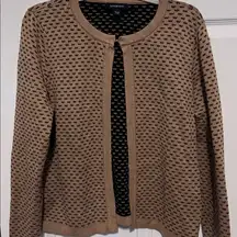 Lands end beige and blue cardigan size medium
