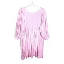 Petal and Pup Ermias Long Balloon Sleeve Mini Smock Dress Textured Pink Size 2