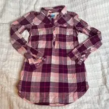 COLUMBIA Small Pullover Red Plaid Longsleeve Shirt Pink 1/2 Button Down