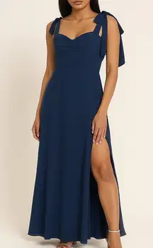 Alexia Admor Arya Sweetheart Tie Sleeve Navy Dress, 6