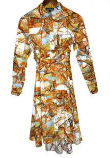 Badgley Mischka Studio Print Midi High Low Dress