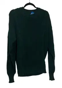 Vintage Pendleton Lobo Green Cable Knit Crewneck Sweater Size Medium
