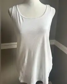 NEW EILEEN FISHER LIGHTWEIGHT Organic Cotton White Basic Tank Top large