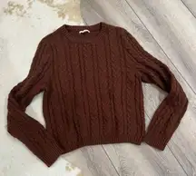Brown Cable Knit Sweater