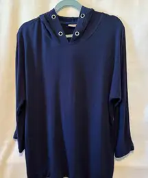 Chico's Zenergy 1 Women’s Blue Hoodie Casual Sporty Relaxed