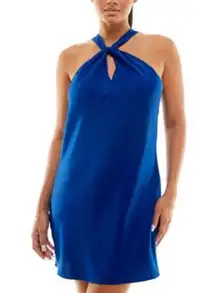 Royal Blue Halter Mini Dress by Jolt Size XL