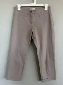 Eileen Fisher Petite Tan Capri Pants Woman’s Size PS Small Coastal Preppy