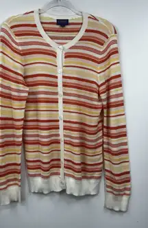 Pendleton Cardigan Womens Crewneck Button Down‎ Knit Multicolor Sweater Size M