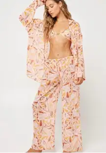 Patterned Mesh Coverup Pants
