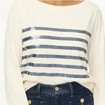 NWT J. Crew Cream and Blue Sequin women's Sz Small Sold Out