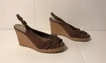 American Eagle wedge cork platform peep-toe sandals women size 8 W