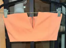 Y2K Sabo Skirt cropped top neon tangerine tube top v neck tumblr 2010s vintage