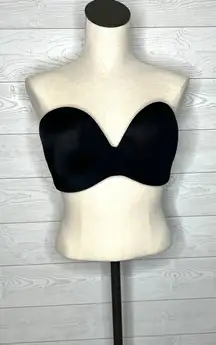 Strapless black padded push up bra Size 40D