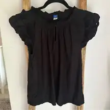 Old Navy Black Ruffle Sleeve Blouse