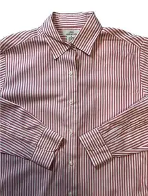 Brooks Brothers 346 Women's Size 8 Non-Iron 100% Cotton‎ LS Blouse Red/White