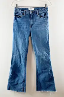 Just Black Denim The Fall Flare Raw Hem Jeans Blue 29