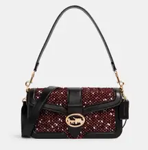 Tweed Georgie Shoulder Bag Smooth Leather