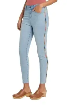 Knox Rose Womens  Multi-Colored Embroidered High Rise Skinny Ankle Jeans - Sz 16