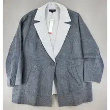 New Talbots‎ Beautiful Soft Gray Wool Double Faced Flannel Coat 20W 2X Jacket