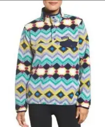 Patagonia Synchilla Retro Timber Twist Navy Blue Fleece Snap T Pullover Sweater