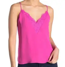 Socialite Lace Trim Cami in Pink Size Small