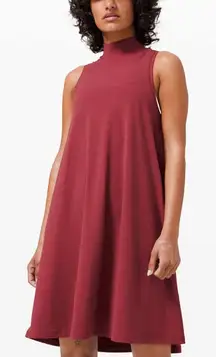 Lululemon All Aligned A-line Dress Chianti Red Nulu Size 12 Swing Loose $118