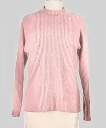 Light Pink Mock Neck Pullover Sweater