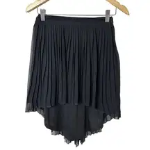 American Eagle Womens Skirt Size 0 Black Pleated Lined Short Front Long Back