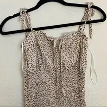 Princess Polly  midi dress Cheetah / leopard spotted size 2 ruched shirred