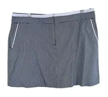 IZOD Cotton Black White Gingham Cool FX Stretch Shorts Under Golf Skirt Size 12