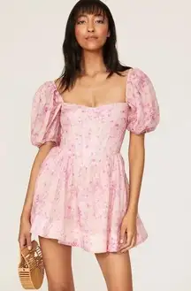 Bardot Pink Kiah Corset Mini Dress Size Medium $179