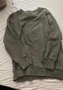 Aerie Dark Green Long Sleeve Crewneck Pullover Sweater 