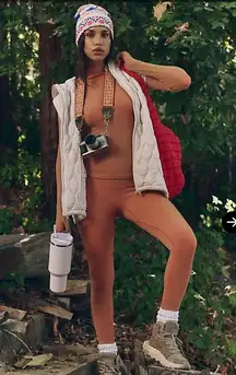 NWT Free People Movement Cool Down Wool Base Layer Leggings- Camel Heather M/L