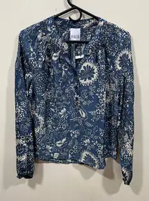 NWOT RAGA  PAISLEY BUTTON DOWN SHIRT silky size small boho multicolored