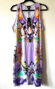 Just Cavalli Multicolor Fitted Printed Tank Dress Women's Size Euro 48 BD