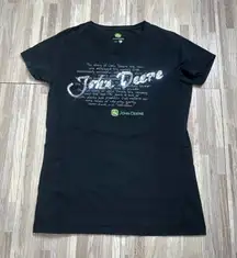 John Deere Women's Black and Green Tee with Silver Sequin Women’s XL
