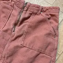Topshop Corduroy Mini Skirt in Dusty Rose