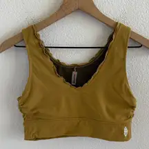 Free People Movement Good Karama Golden Mustard Yellow Sports Bra Small