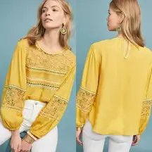 Anthropologie Bl-nk London Sunshine Peasant Top Size XXS