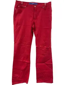 Escada Sport Jeans Size 44 Red Cotton Flare Fit Stylish Casual Wear